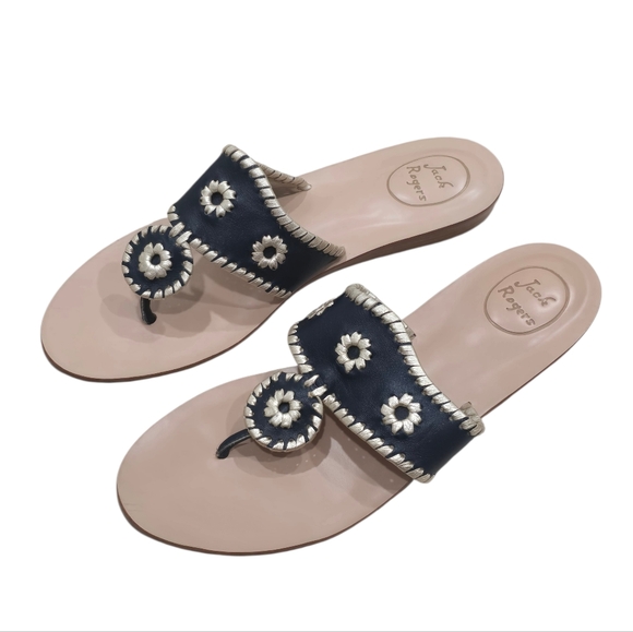 Jack Roger Dark Navy/Gold Sandals - Picture 3 of 10
